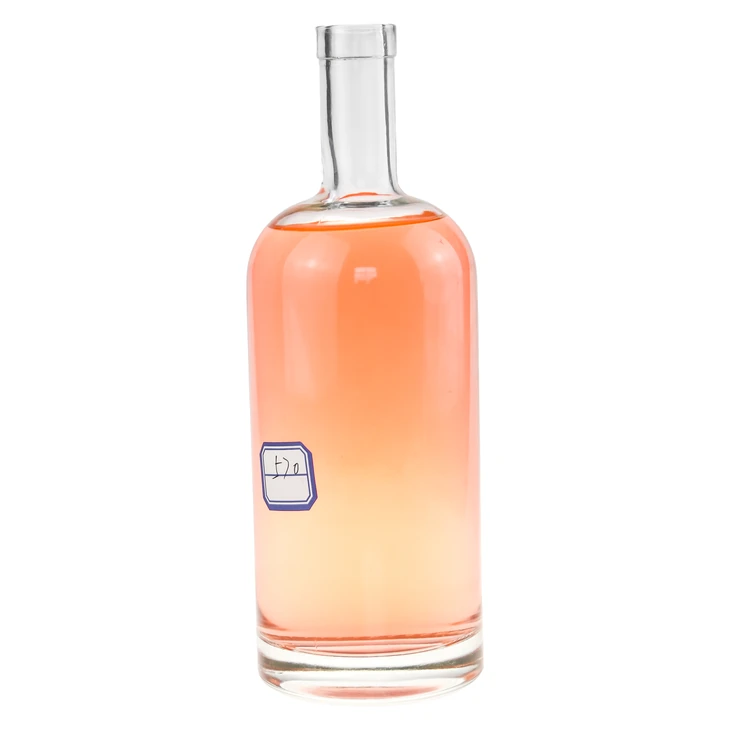 Custom Logo 700ml Super Flint Clear Glass Spirit Bottle for Liquor Whiskey Gin Vodka Rum with a Premium T-Cork Stopper