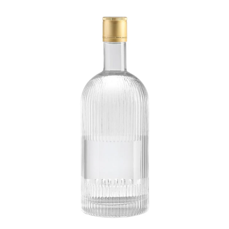 500ml Premium Vertical Ribbed Glass Bottle, 580g Extra Flint for Gin & Vodka