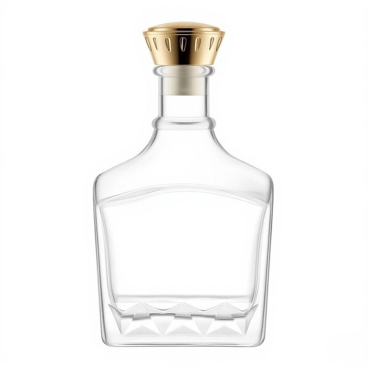 Premium Square Spirits Bottle 700ml | Customizable Wooden Stopper