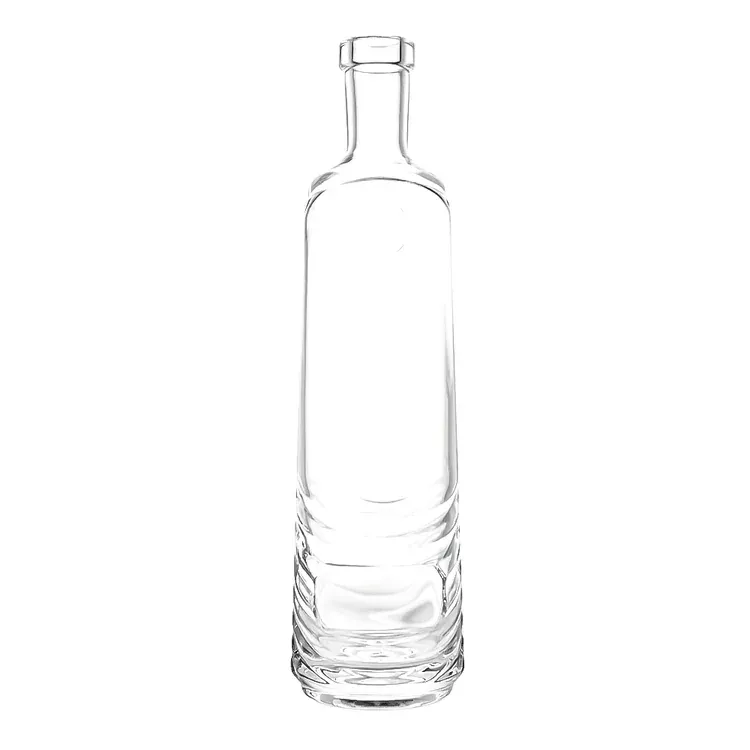 750ml Tapered Super Flint Glass Spirit Bottle with Wave Base