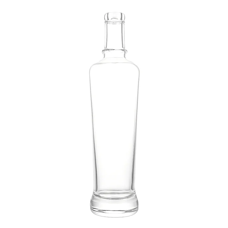 500ml Slim Curvy Super Flint Glass Spirit Bottle with Weighted Base
