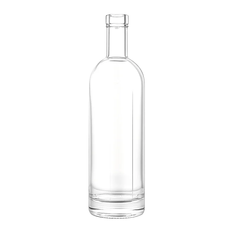 500ml Round Super Flint Glass Spirit Bottle with Recessed Panels