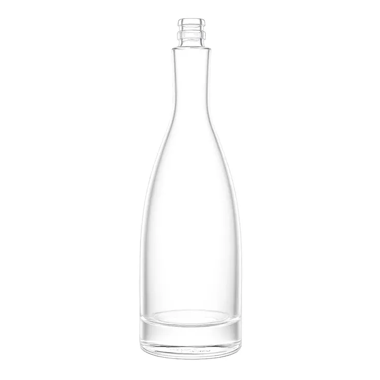500ml Clear Champagne Shape Spirit Glass Bottle with Thick Base for Gin Vodka Rum Liquor Packaging