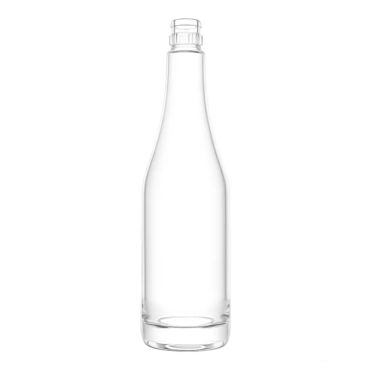 500ml Champagne Shape Clear Glass Bottle with Screw Cap for Sparkling Wine Liqueur Craft Spirits Wholesale