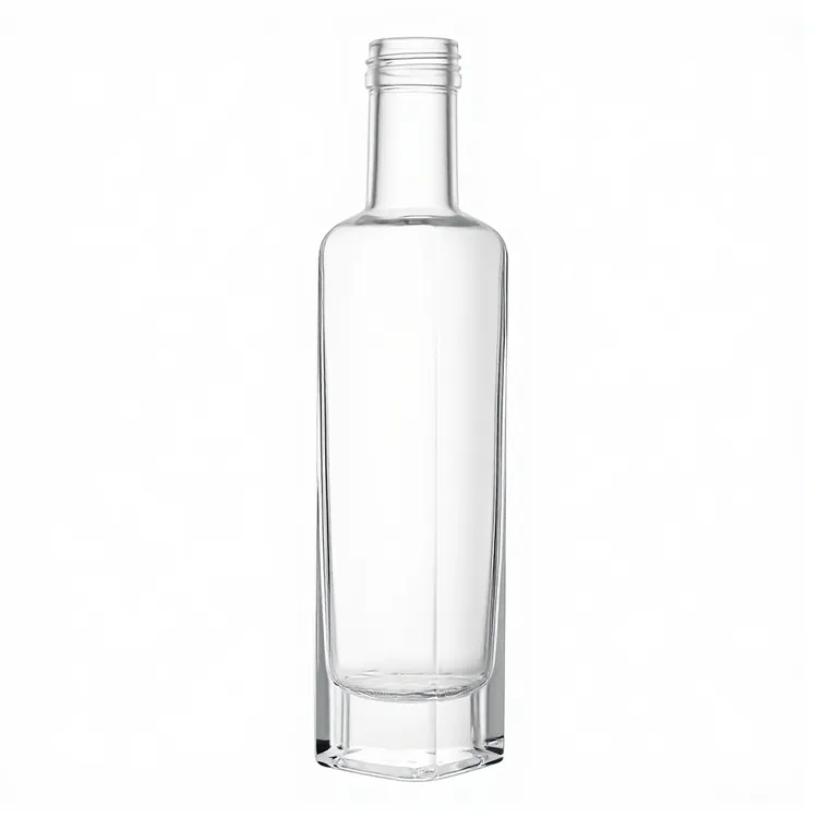 250ml Square Super Flint Glass Spirit Bottle